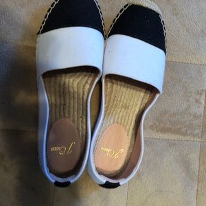 JCrew espadrilles black/white. 6 1/2. Never worn